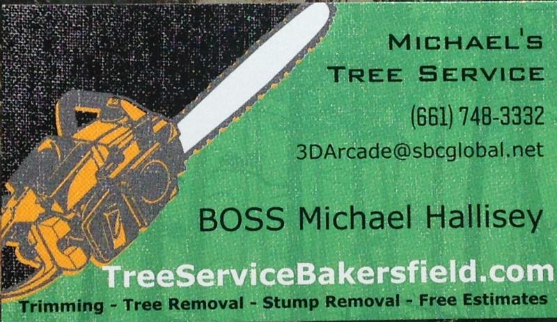michaels tree service front of business card